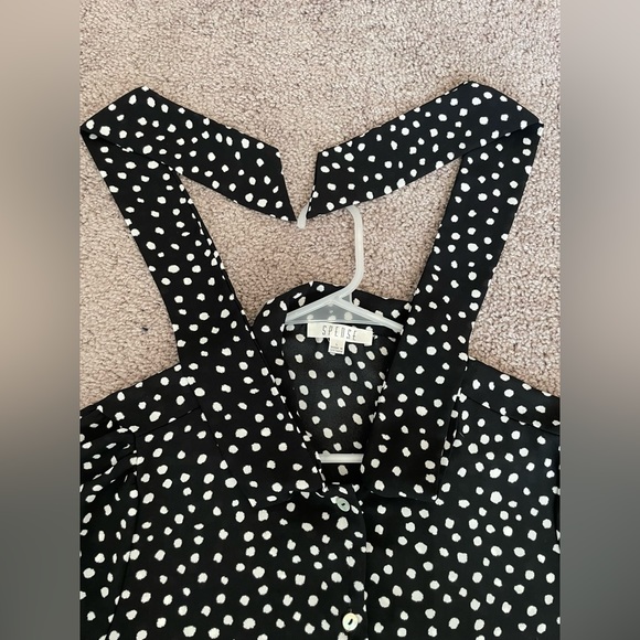 Spense polka dot, long sleeve blouse, size large - Picture 5 of 7